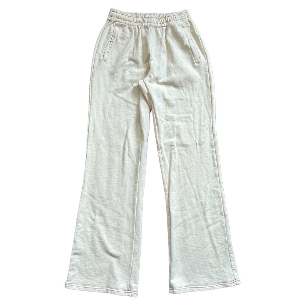 Emory Park Light Yellow Wide-Leg Sweatpants Size Small